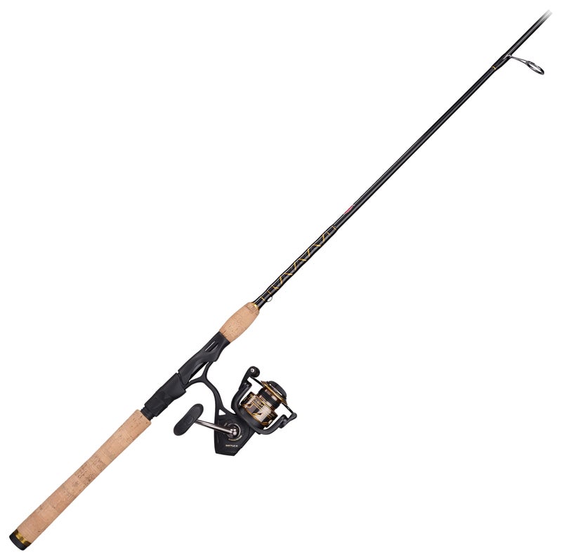 PENN 6â€™6â€ Battle III Fishing Rod and Reel Spinning Combo, 6â€™6â€, 1 Graphite Composite Fishing Rod with 6 Reel, Durable, Break Resistant and Lightweight,Black/Gold - Image 1