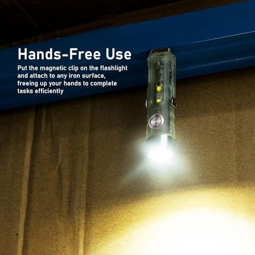 RovyVon A5U G4 Keychain EDC Flashlight Glow in The Dark 650 Lumens High Lumen Rechargeable LED Keychain Flashlights with Sidelight Magnetic Pocket Clip Included for HandsFree Work - Image 3