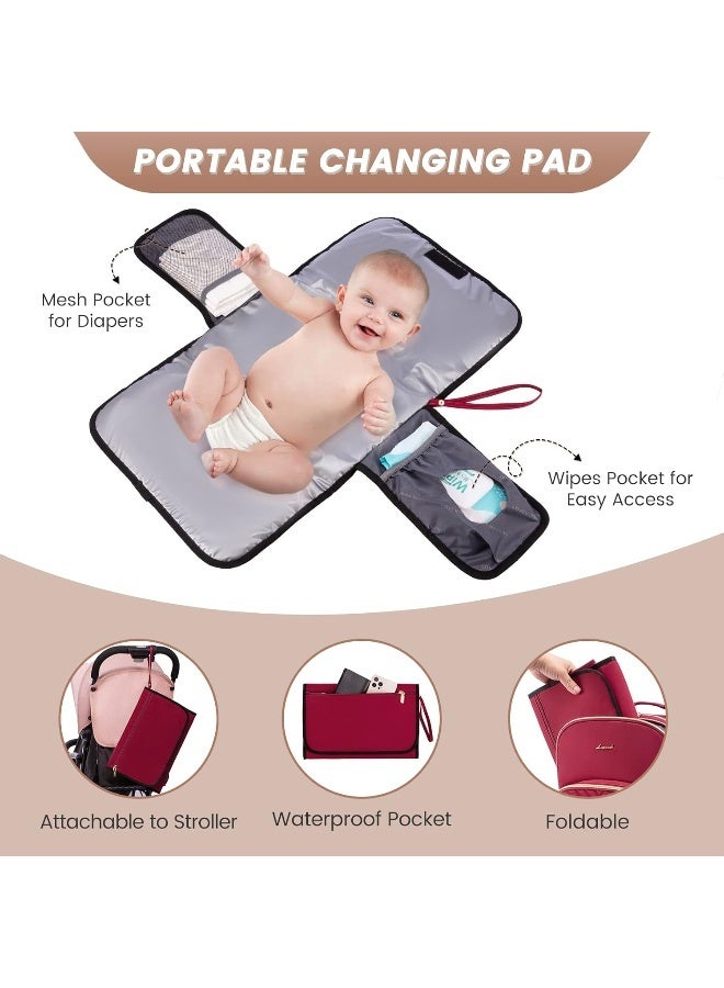 LOVEVOOK Diaper Bag Backpack, Quilted Baby Bag with Changing Pad & Pacifier Holder, Waterproof Travel Diaper Bags with USB Charging Port for Baby Boys Girls, Stylish and Large Capacity - Image 4