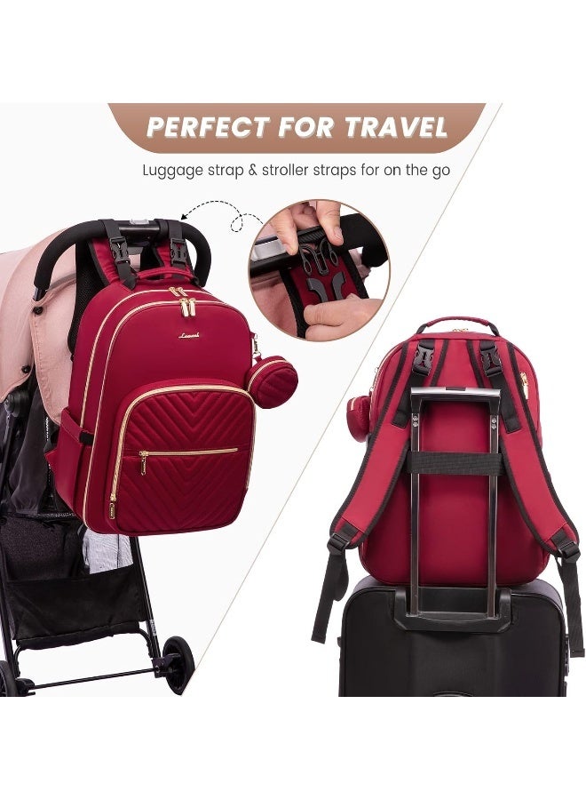 LOVEVOOK Diaper Bag Backpack, Quilted Baby Bag with Changing Pad & Pacifier Holder, Waterproof Travel Diaper Bags with USB Charging Port for Baby Boys Girls, Stylish and Large Capacity - Image 5