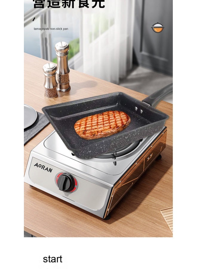 NeeMee Tamagoyaki Pan Japanese Rice Stone Pan Breakfast Pan Home Use Flat Pan Square Non-stick Pan - Image 4