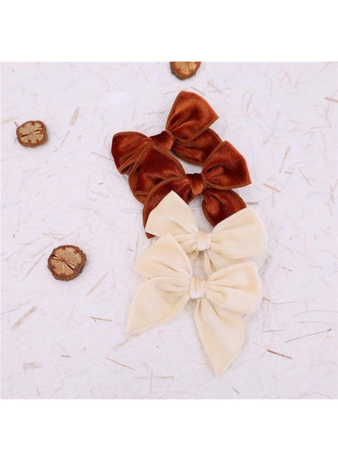 Sugarmelon Velvet Bow Hair Clips Barrettes for Baby Girl, Alligator Clip Accessories for Toddler Kids Little Girl Teens Women (Velvet Fable 3inch 24 pcs) - Image 3