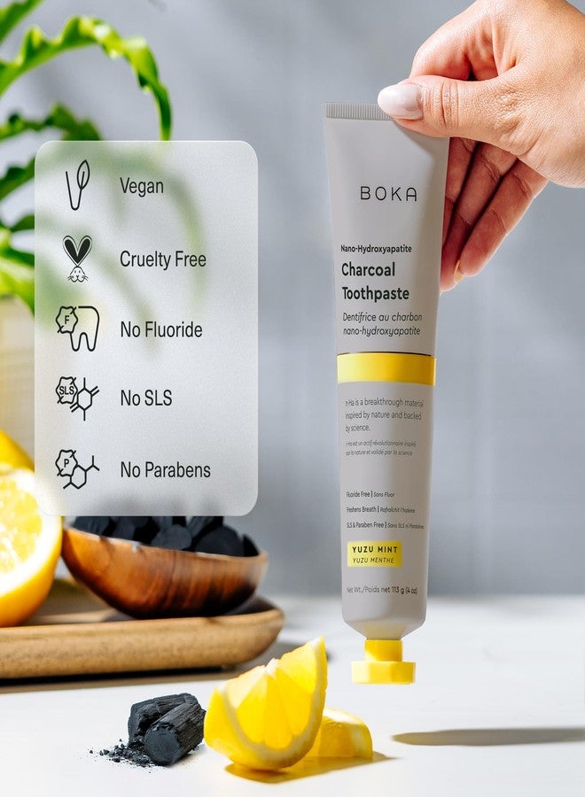 Boka Fluoride Free Toothpaste, Nano Hydroxyapatite Toothpaste, Appropriate for Sensitive Teeth - for Adult, Kids Oral Care - Yuzu Mint Flavor, 4 Fl Oz 3Pk US Manufactured - Image 3