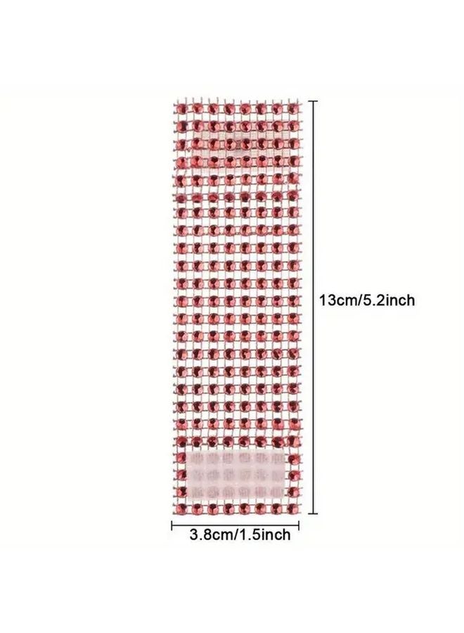 خواتم مناديل ذات ربطات حجر الراين الأخضر 10 قطع حامل مناديل لحفلات الزفاف ديكور - Image 4