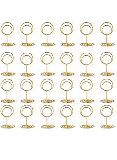 KASTWAVE 24 pcs Place Card Holder Memo Clip Photo Table Number Gold Holder, Stand, Paper Menu Stand  - Image 2