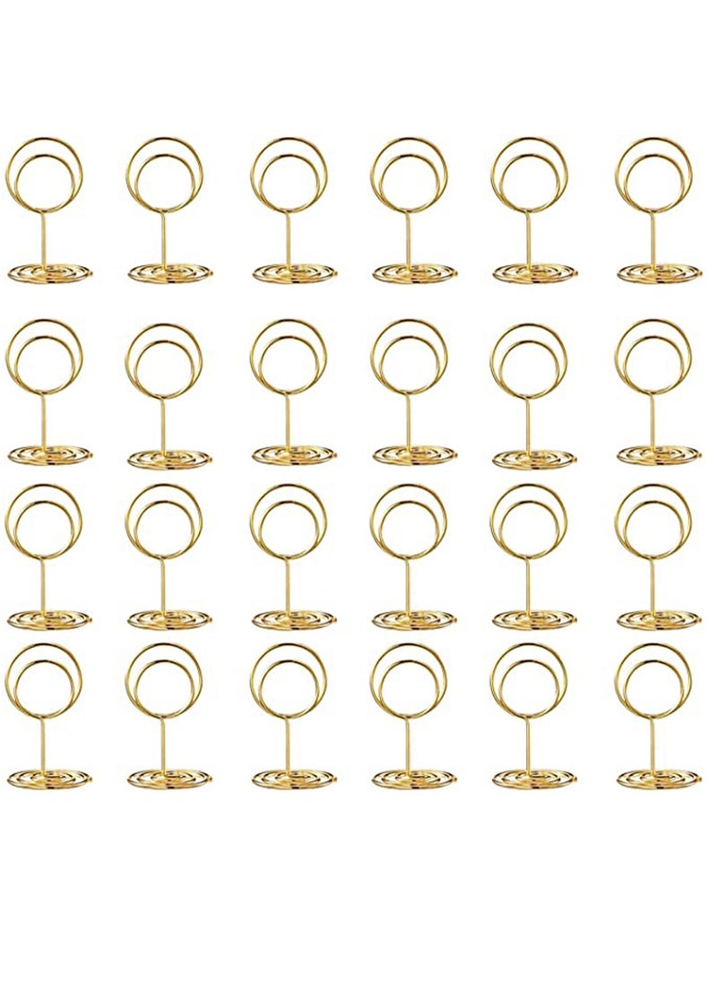 KASTWAVE - 24 pcs Place Card Holder Memo Clip Photo Table Number Gold Holder, Stand, Paper Menu Stand - Image 1
