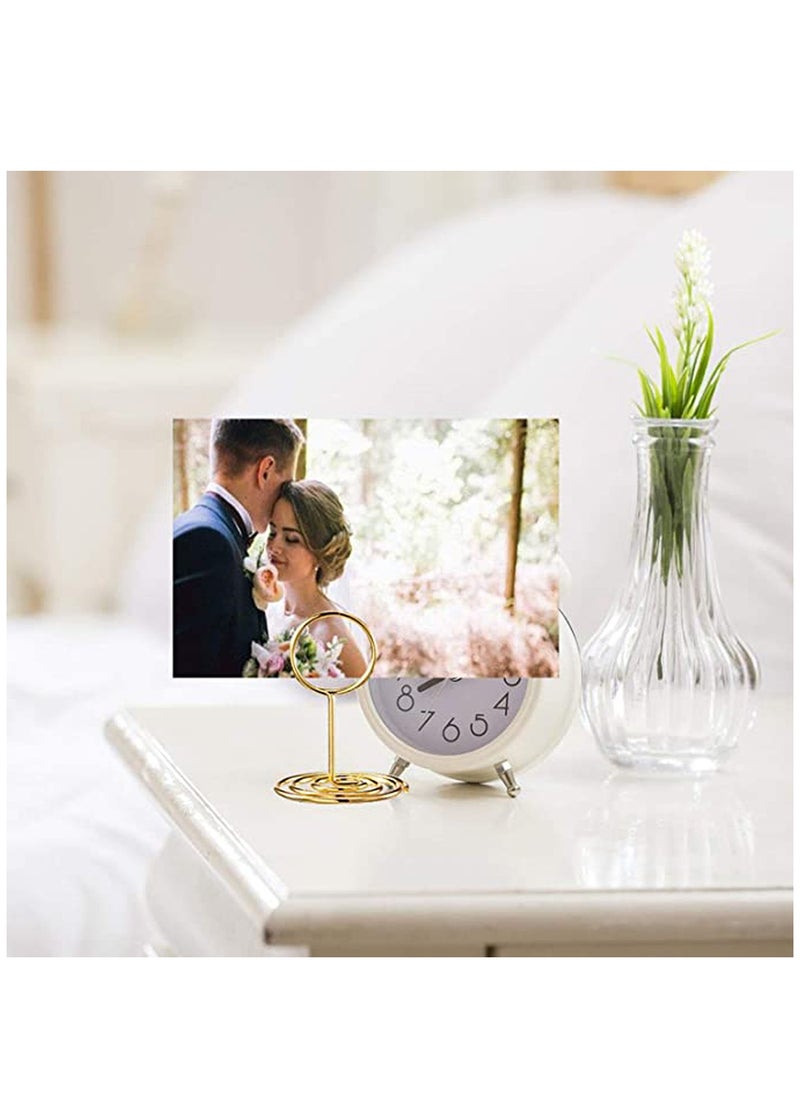 KASTWAVE - 24 pcs Place Card Holder Memo Clip Photo Table Number Gold Holder, Stand, Paper Menu Stand - Image 1