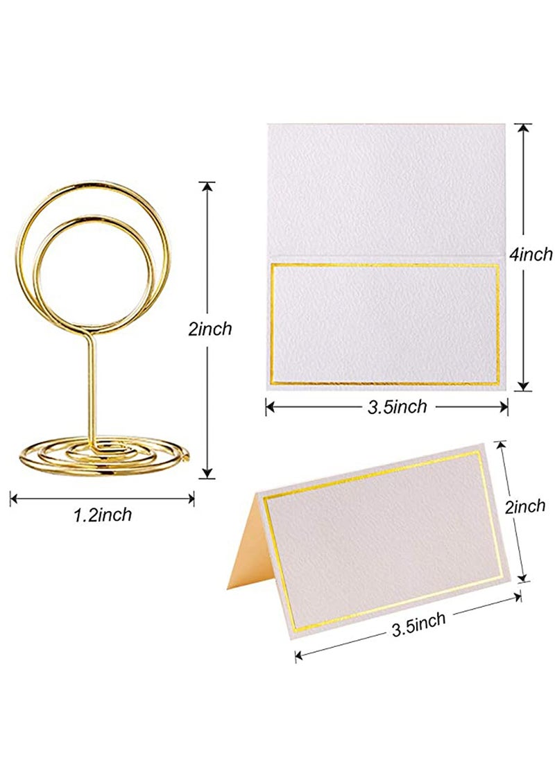 KASTWAVE - 24 pcs Place Card Holder Memo Clip Photo Table Number Gold Holder, Stand, Paper Menu Stand - Image 1