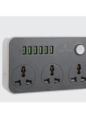 M MCIRCO M MCIRCO Extension BoardPower Strip with 20W Fast PD2500W 10A Extension Cord with 3 Universal Socket 38W USB Fast Charging PortsMulti Port Extension with USB Port 2M Power Cord Multi  - Image 5