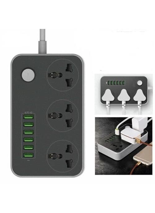 M MCIRCO M MCIRCO Extension BoardPower Strip with 20W Fast PD2500W 10A Extension Cord with 3 Universal Socket 38W USB Fast Charging PortsMulti Port Extension with USB Port 2M Power Cord Multi  - Image 2