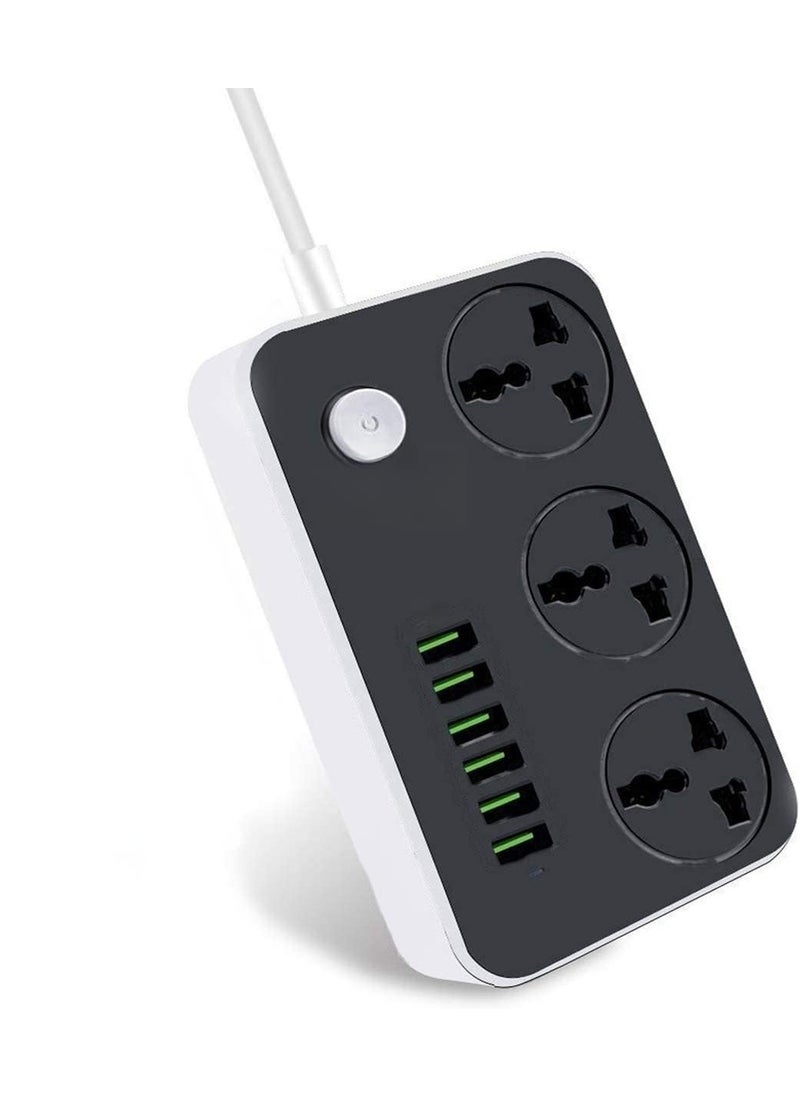 M MCIRCO M MCIRCO Extension BoardPower Strip with 20W Fast PD2500W 10A Extension Cord with 3 Universal Socket 38W USB Fast Charging PortsMulti Port Extension with USB Port 2M Power Cord Multi  - Image 1