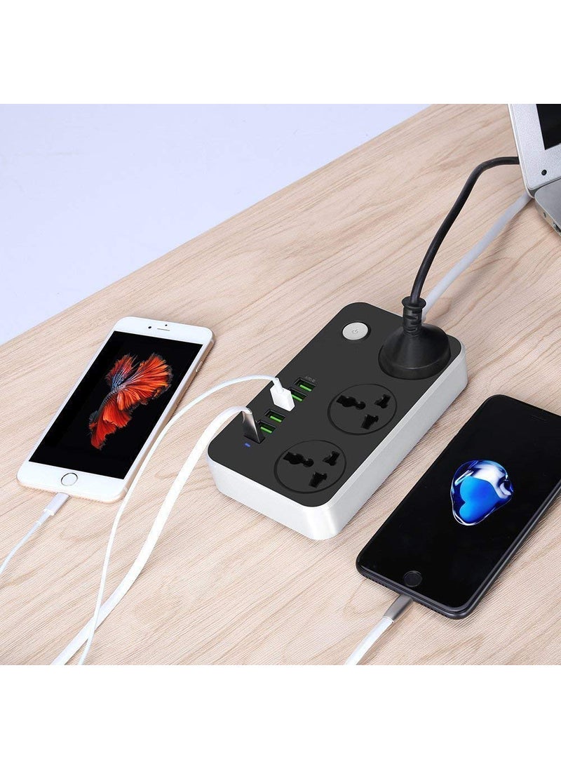M MCIRCO M MCIRCO Extension BoardPower Strip with 20W Fast PD2500W 10A Extension Cord with 3 Universal Socket 38W USB Fast Charging PortsMulti Port Extension with USB Port 2M Power Cord Multi  - Image 4