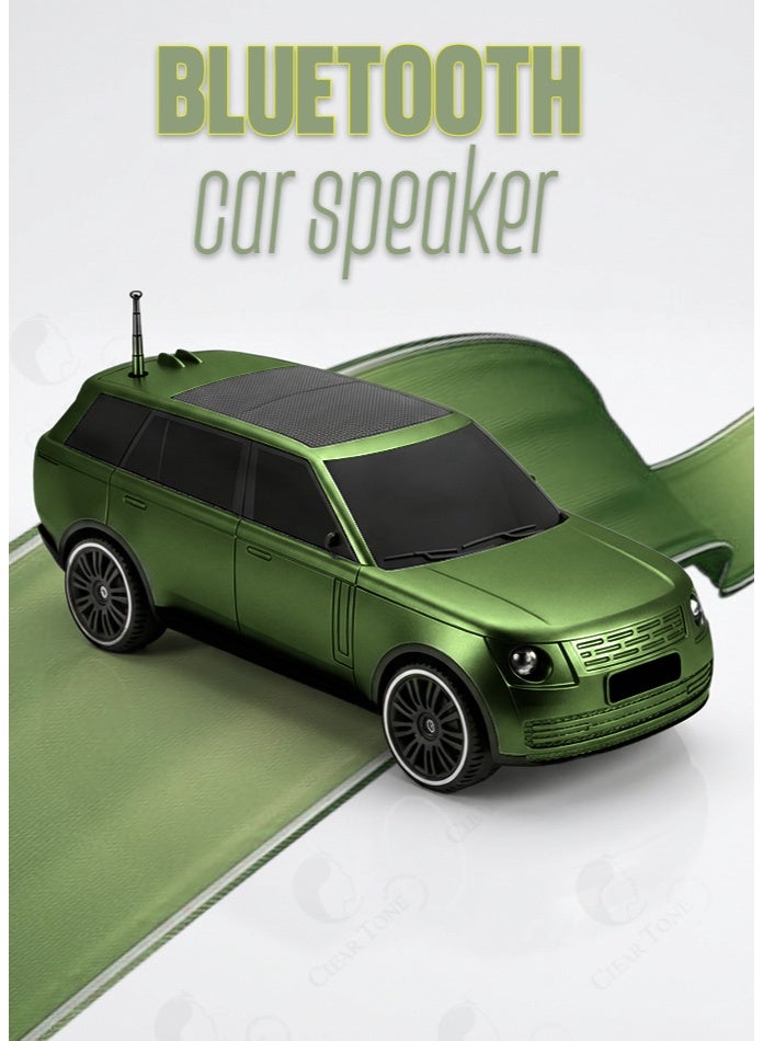 CLEAR TONE 10W Car Shape Bluetooth Speaker with FM Radio | 1200mAh Rechargeable Battery | Wireless Speaker with USB, TF Card & Type-C Charging | Portable Mini Speaker- Green Color - Image 1