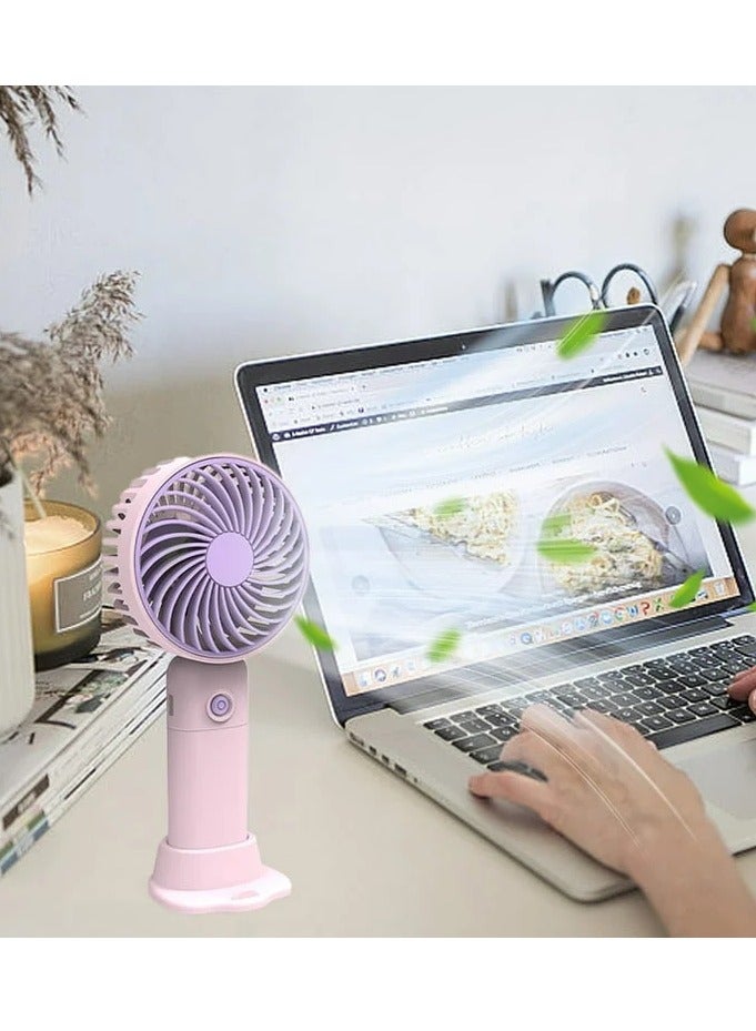New Mini Portable Desktop Fan USB Charging Electronic Fan Multi-Color High Speed ​​Rechargeable Summer Table Cooling Fan with Stand for Home Office Indoor Outdoor Travel (Colors) - Image 4