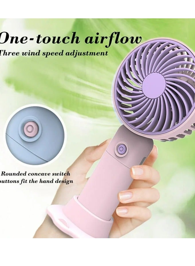 New Mini Portable Desktop Fan USB Charging Electronic Fan Multi-Color High Speed ​​Rechargeable Summer Table Cooling Fan with Stand for Home Office Indoor Outdoor Travel (Colors) - Image 5