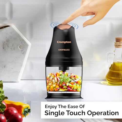 Crompton ChopMaxx Electric Vegetable Chopper | 300 Watts Motors | Twin S-Shaped Ninja food grade blades | 800 ml see through food grade bowl | Whisking attachment | Easy to clean & Store - Image 4