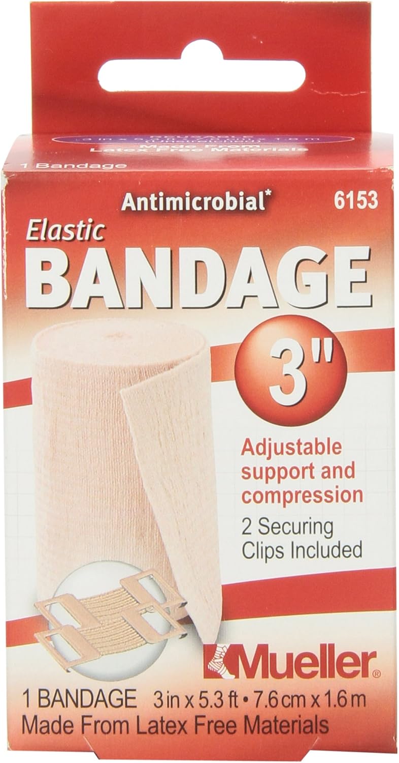 MUELLER Sports Medicine Elastic Bandage, All-Purpose Support Wrap, Self Adhesive Bandage Wrap, Athletic Compression Sleeve for Injuries and Pain Relief, Beige