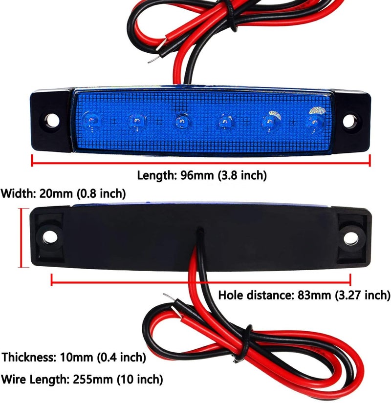KEING 10 Pack LED Rock Strip Lights Waterproof Exterior Interior Lights Car Underglow Wheel Fender Well Lighting Kits for Golf Cart Jeep Wangler Offroad Truck Ford RV UTV ATV RZR Snowmobile (Blue) - Image 4