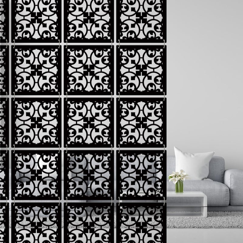 Olive Tree Olive Tree 12Pcs Hanging Room Divider Panel Modern Hanging Screen Partition for Home Decoration Living Room 115 x 115 12 PanelsOTD6099  - Image 1
