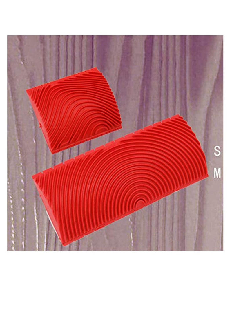 Excefore طقم أدوات تلوين حبيبات الخشب 2 قطعة يقلد نمط الخشب لتلوين الأبواب المنزلية والمكاتب وديكور الحرف اليدوية (3 إنش و 6 إنش) - Image 4