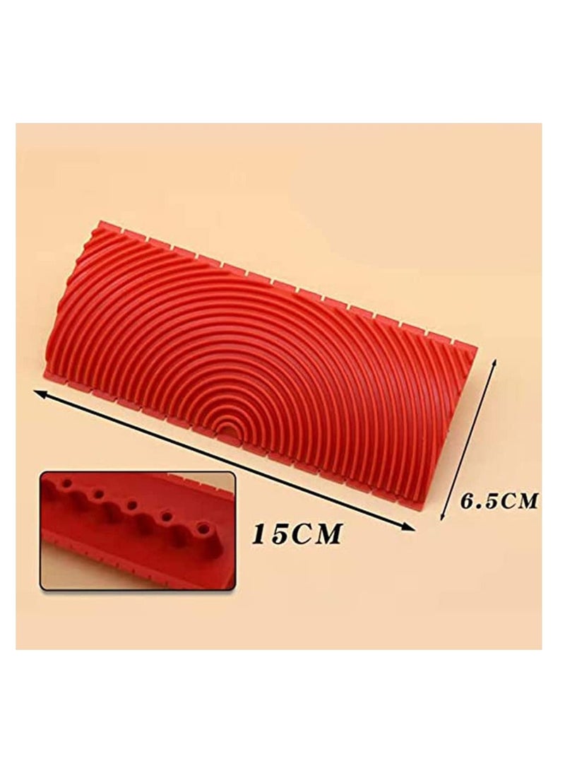 Excefore طقم أدوات تلوين حبيبات الخشب 2 قطعة يقلد نمط الخشب لتلوين الأبواب المنزلية والمكاتب وديكور الحرف اليدوية (3 إنش و 6 إنش) - Image 3