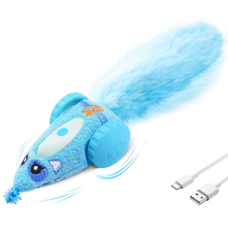 Migipaws Cat Toy,Plush Mice Car (Blue) - Image 1