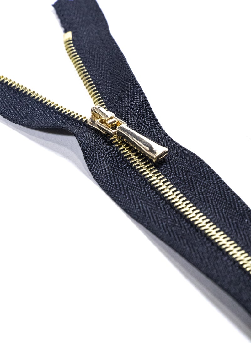 Premium Metal Zipper No.1 - 4pcs - 20cm Heavy-Duty Zippers for Sewing, Crafts & Fashion Accessories (Black+Gold) - Image 2