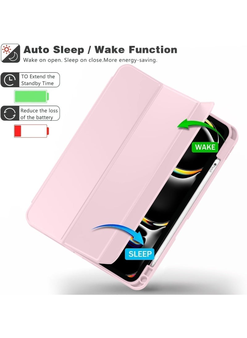 TIGER Chic iPad Pro 13 Inch 2024 Case – Slim Magnetic Trifold Stand Cover with Pencil Slot, USB-C Pencil Charging Support, Auto Wake/Sleep Feature, Touch ID Access, Smart Protective Cover for Desk or Travel (Pink) - Image 2