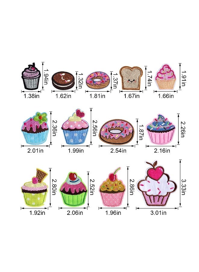 Colorful Cupcake Shape Embroidered Patches, 13 Pcs Iron-On Patches for Clothing, Jackets, Bags, DIY Craft Decoration for Hats, Backpacks, and Jeans - Image 3