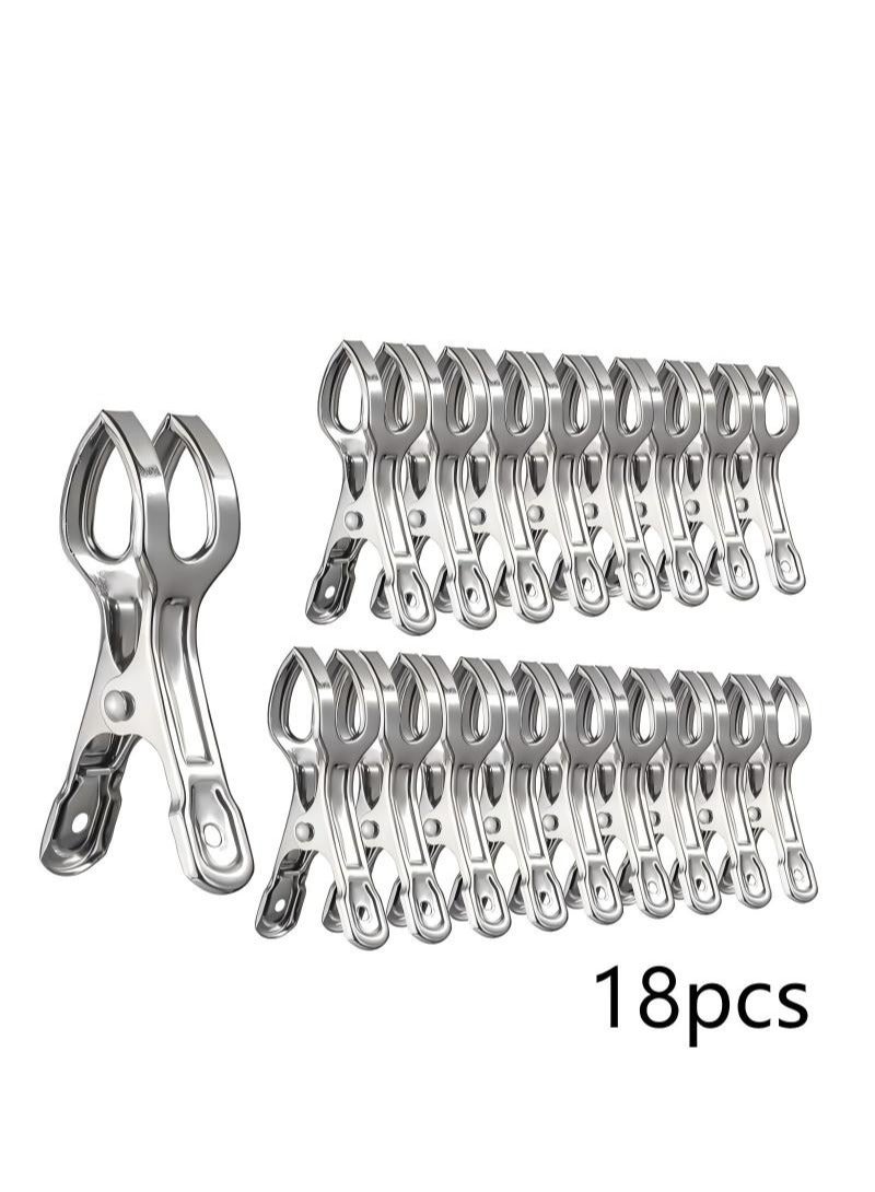 18 Packs Beach Towel Clips Pool Cover Beach Chair Clips Clothespins Peg Clamps for Chairs,Cruise,Boat - Image 1