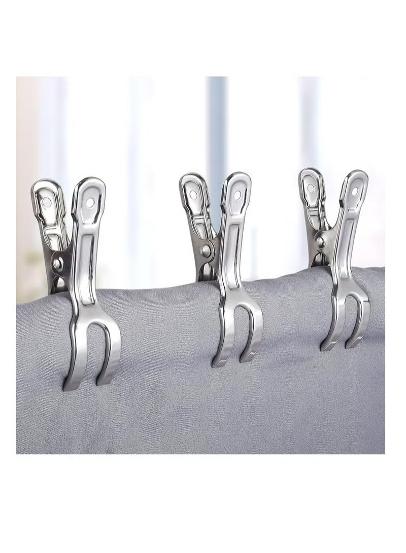 18 Packs Beach Towel Clips Pool Cover Beach Chair Clips Clothespins Peg Clamps for Chairs,Cruise,Boat - Image 3