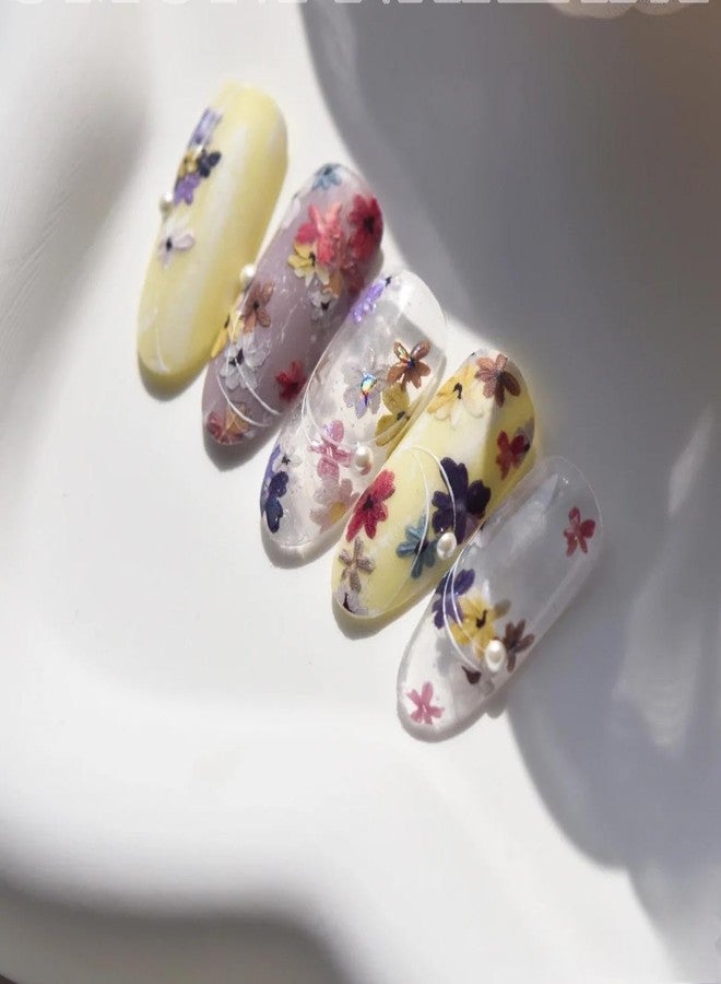 Dedyel Spring Wildflowers Nail Sticker 5D Embossed Wildflower Nail Stickers Spring Summer Red Yellow Blue White Flower Design Nail Art Decoration for Women Girls Kids - Image 3