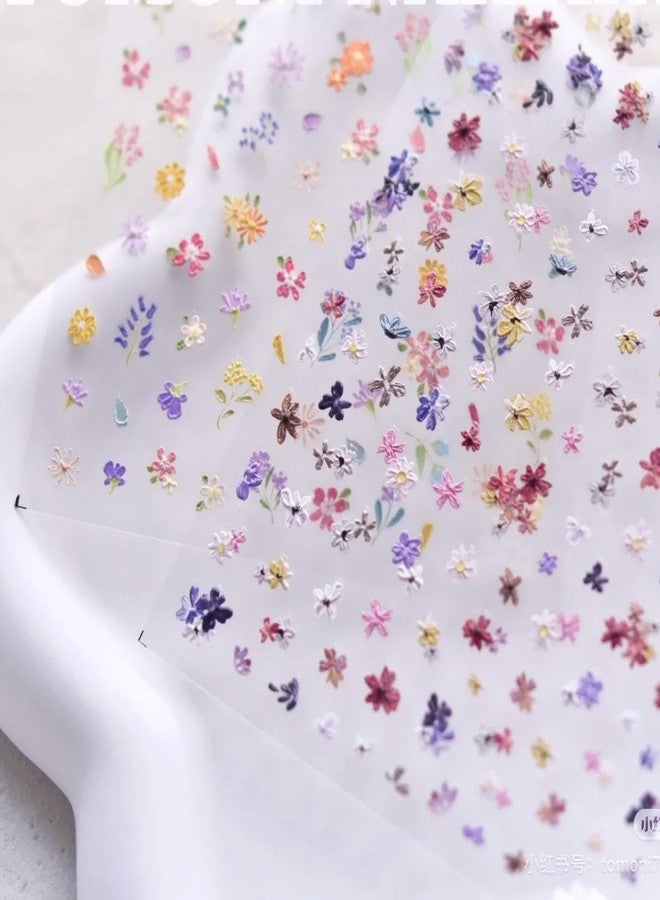 Dedyel Spring Wildflowers Nail Sticker 5D Embossed Wildflower Nail Stickers Spring Summer Red Yellow Blue White Flower Design Nail Art Decoration for Women Girls Kids - Image 2