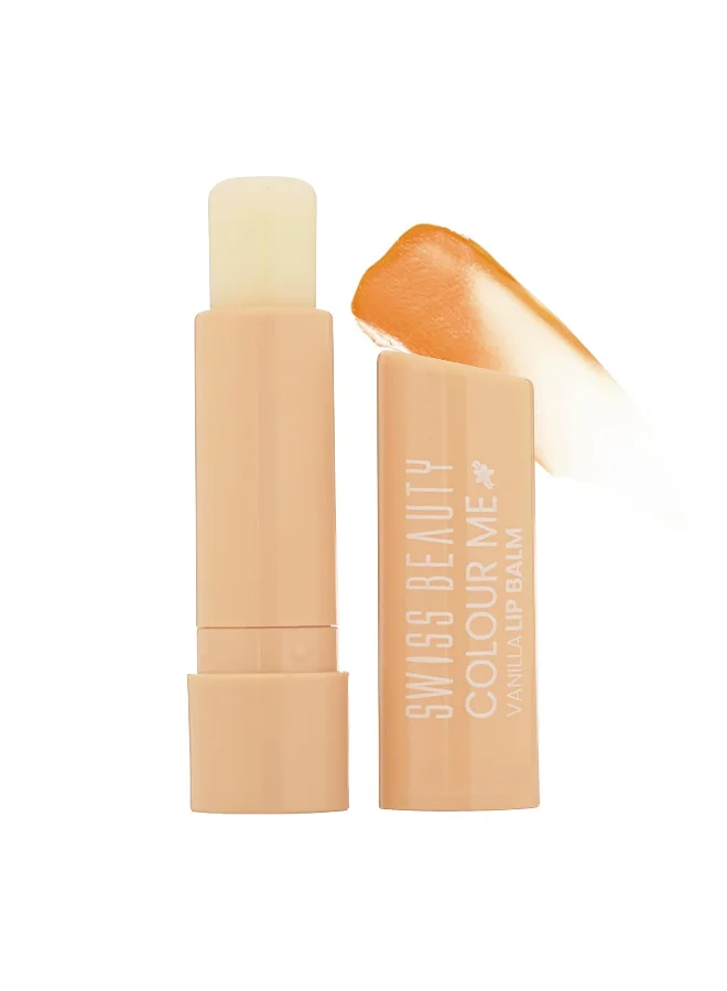 Swiss Beauty Swiss Beauty Colour Me Tinted Lip Balm with 12 Hours of Hydration | For Dry & Chapped Lips | With SPF 15, Shea Butter and Vitamin E | Long Lasting Glossy Finish Lip Balm | Shade - Vanilla Whirl, 4.5g