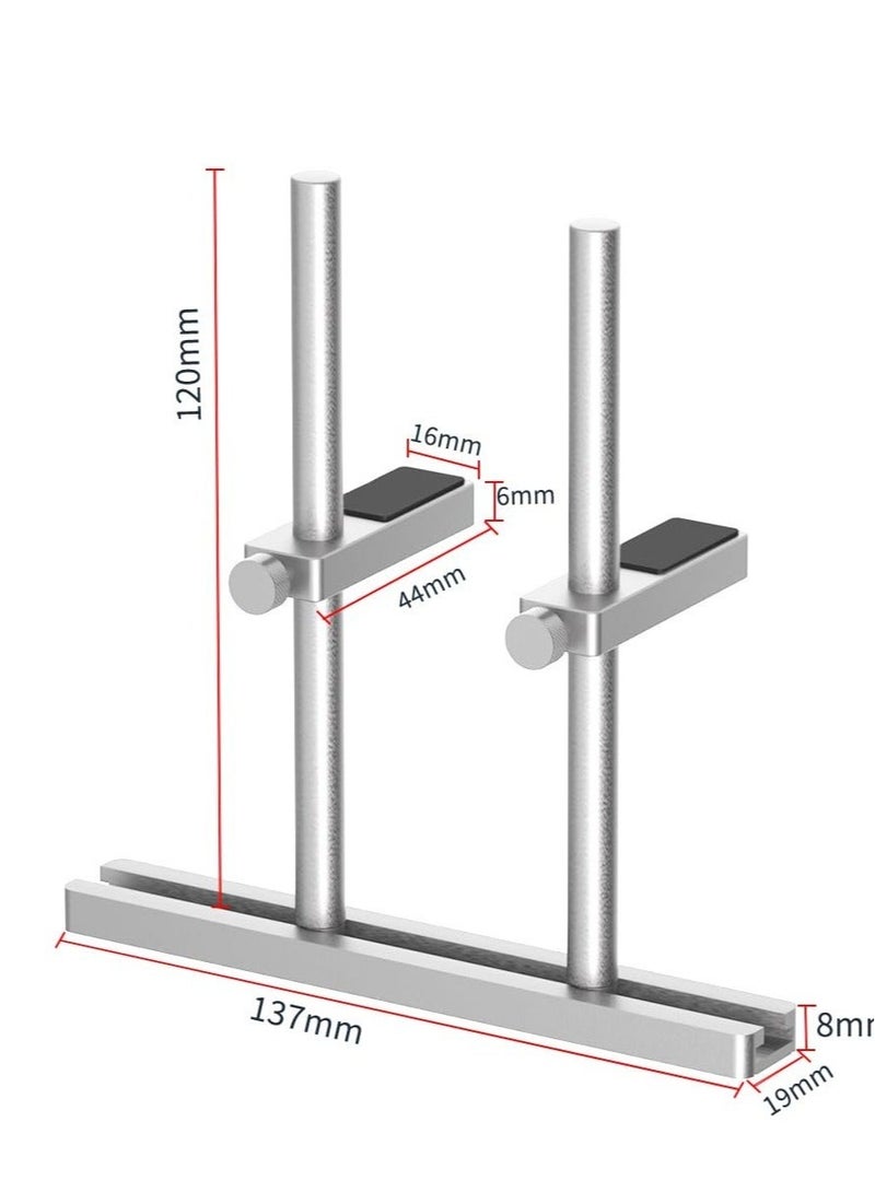 Captaintech Graphics Card GPU Support Bracket, Adjustable Enhanced Aluminum GPU Sag Bracket Video Card GPU Stand Holder Graphics Card Support with Dual Stand (Silver 128mm) - Image 4