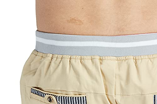 Tansozer شورتات تانزوزر للرجال كاجوال بتصميم كلاسيكي مع حزام سحب لشاطئ الصيف باللون الأخضر L - Image 4