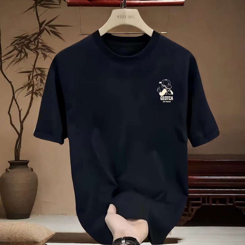 Long-Staple Cotton Internet-Famous Short-Sleeved Men'S T-Shirt New Fashion Summer Round Neck Fashion Brand Ins Casual Top Breathable - Image 5