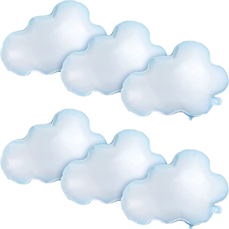 إكسفور Excefore سحابة احباط بالونات 6 قطع الألومنيوم مايلر بالونات لعيد ميلاد استحمام الطفل تحت عنوان حفلة عيد ميلاد حفلة زينة اللوازم 30 بوصة التدرج الأزرق - Image 2