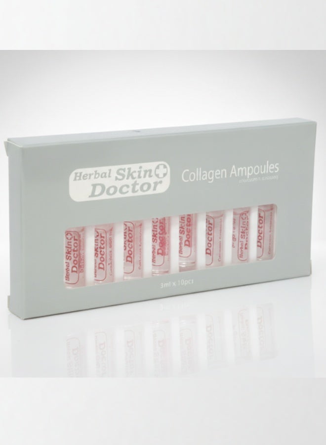 Skin Doctor Collagen Ampoules 10 Piece 3 ml Anti Aging Firming Hydrating Serum for Face and Neck