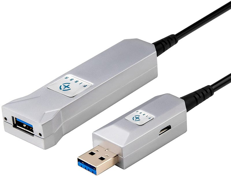 كابل تمديد USB 30 فايبر ألترا لونغ 164 قدم 50 متر ذكر إلى أنثى كابل فايبر بصري USB 30 عالي السرعة 5 جيجابت في الثانية لنقل البيانات لمشغلات بلاي ستيشن والطابعات والشاشات ومحركات الأقراص وكاميرات الويب