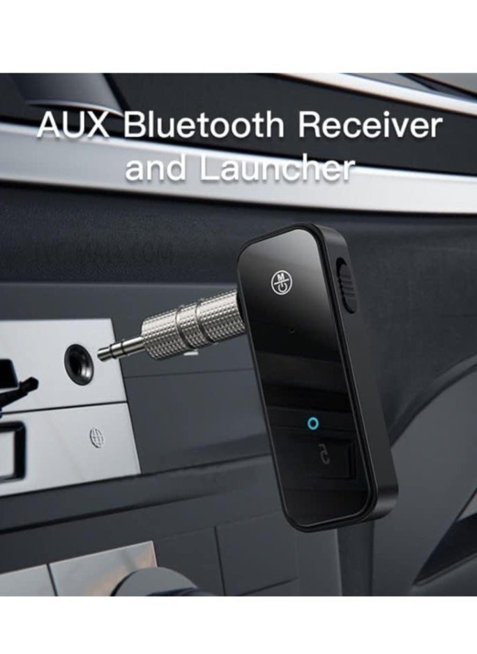 JAJEEK - YAU25 2-in-1 Bluetooth 5.0 Transmitter Receiver Aux Adapter for Car & Home Stereo System, Wireless Audio Streaming, Hands-Free Calls, Long Range Connectivity, Easy Setup, Ideal for Music, TV, and More - Image 1