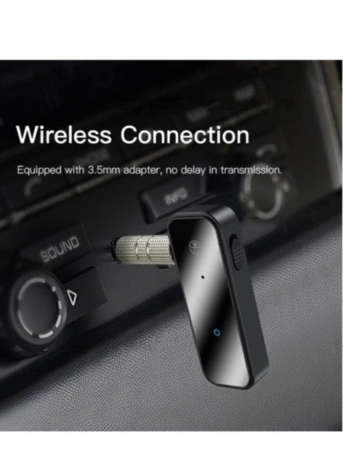 JAJEEK - YAU25 2-in-1 Bluetooth 5.0 Transmitter Receiver Aux Adapter for Car & Home Stereo System, Wireless Audio Streaming, Hands-Free Calls, Long Range Connectivity, Easy Setup, Ideal for Music, TV, and More - Image 1