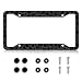 LIN KANG Black Leopard Cheetah Print License Plate Frame Funny Animal Print License Plates Holder Stainless Steel Auto Parts RustProof Waterproof Car Decorative Tag Frame for Standard US 12x6 Inch - Image 2