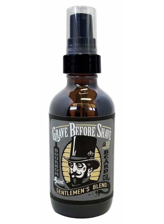 GRAVE BEFORE SHAVE ™ Gentlemen's Blend Beard Oil (Bourbon/Sandal Wood Scent) 4 oz. BIG BOTTLE - Image 1
