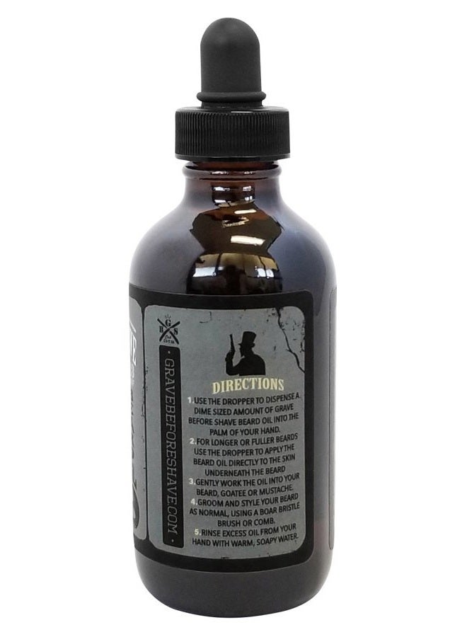 GRAVE BEFORE SHAVE ™ Gentlemen's Blend Beard Oil (Bourbon/Sandal Wood Scent) 4 oz. BIG BOTTLE - Image 3