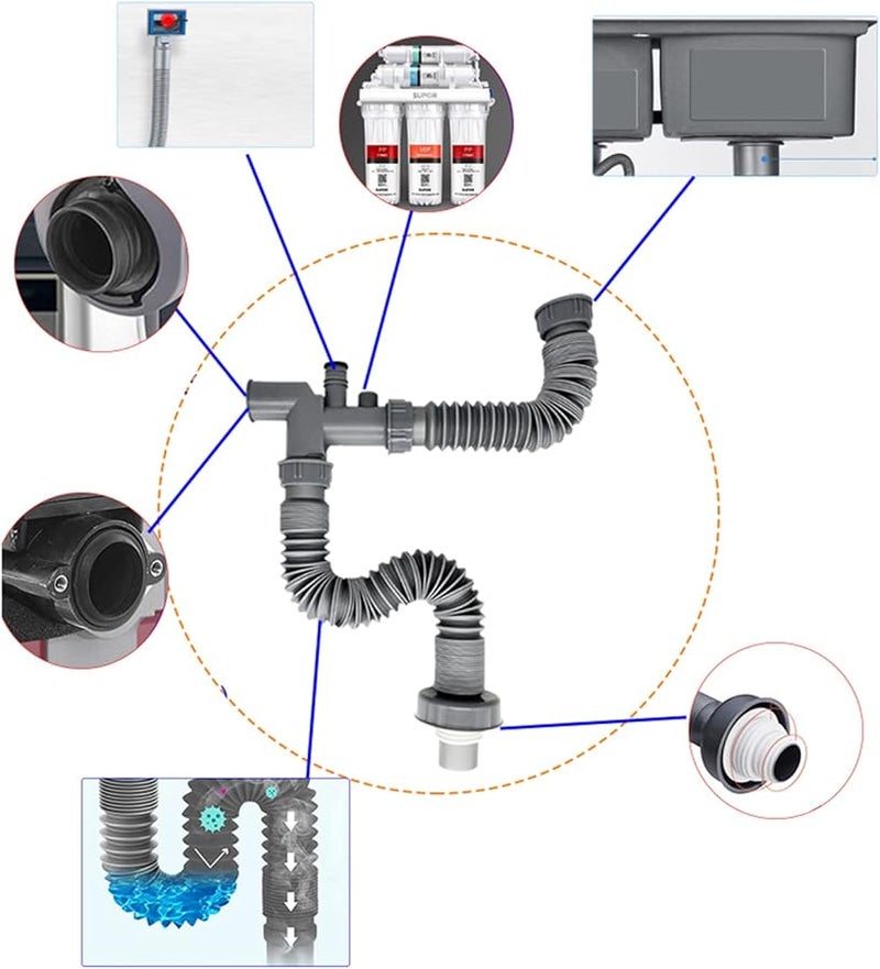 مصرف حوض الاستنلس ستيل، أنبوب تصريف حوض الغسيل، ملحقات الصرف - Image 5