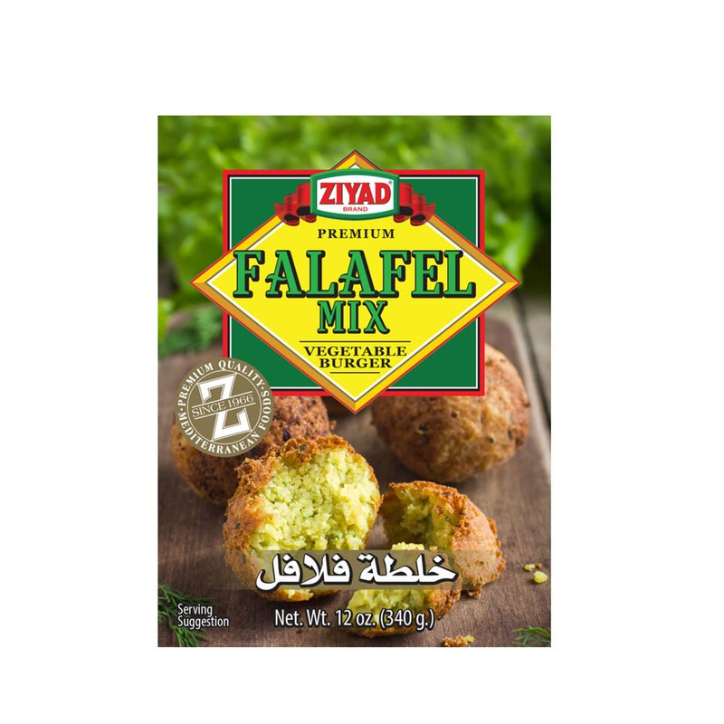 Ziyad Falafel Dry Mix, Gluten-Free, Vegan, Non-GMO, No Additives, No Preservatives, Great for Making Veggie Burgers and Snacks, 12oz (Pack of 6) - Image 1