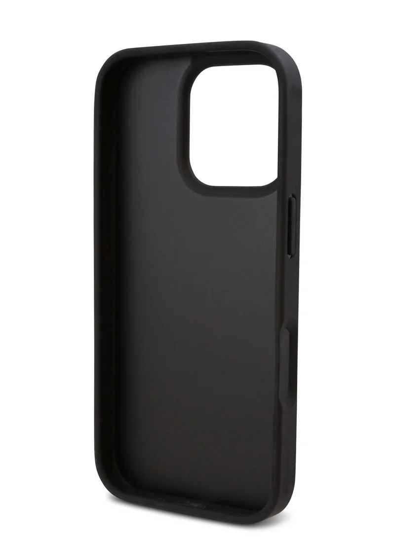 Karl Lagerfeld iPhone 16 Pro Max Case PU Monogram Karl & Choupette Patch Hard Cover / Shock Absorption/ Drop Protection/ Anti-Scratch/ Comfortable Grip/ Easy Snap On - Black