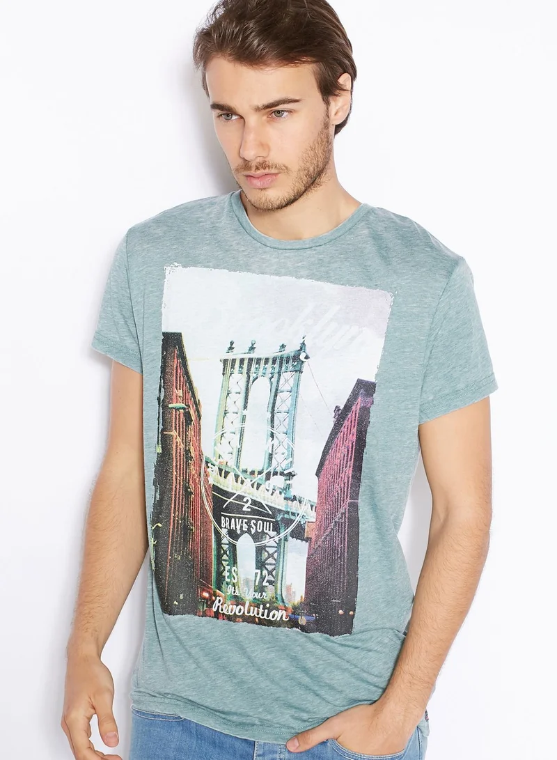 BRAVE SOUL Brooklyn Bridge T-Shirt