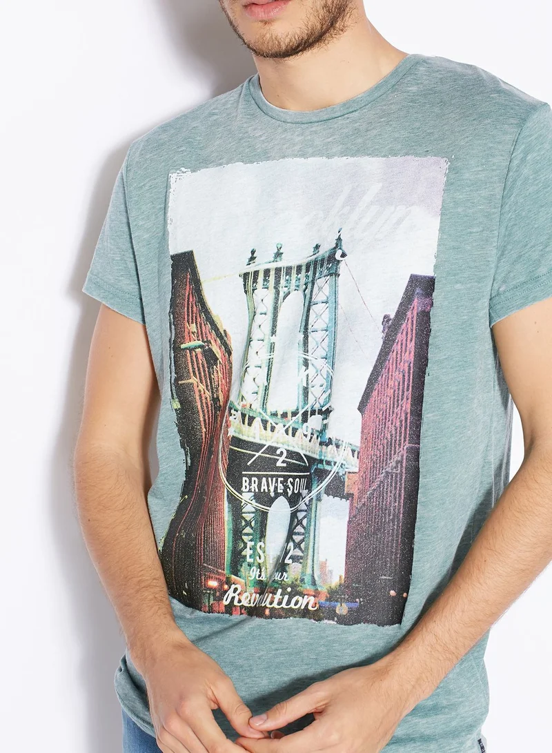 BRAVE SOUL Brooklyn Bridge T-Shirt